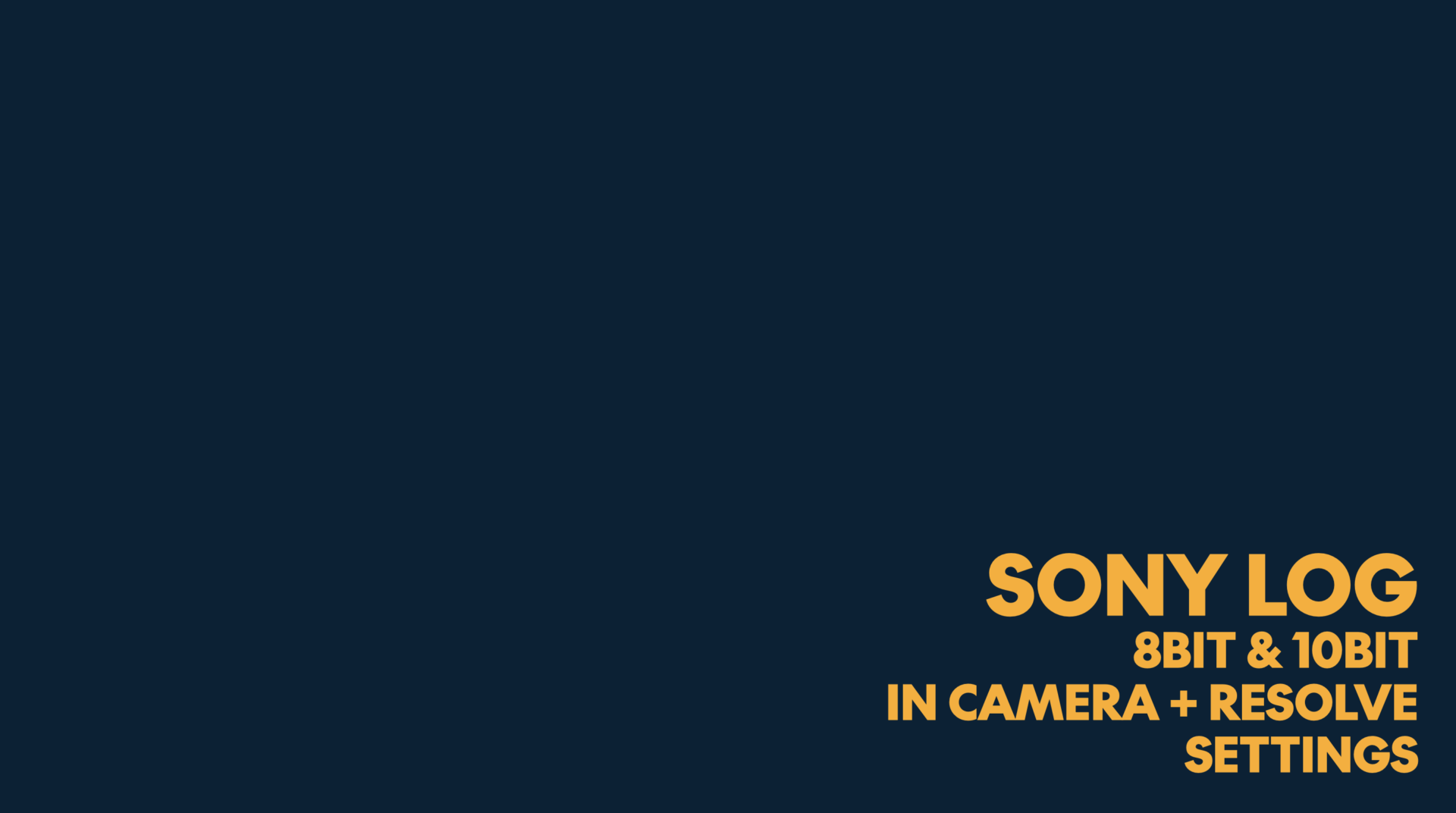 Sony Log 8bit e 10bit camera e resolve settings guida